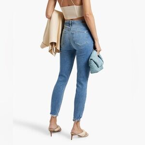 PAIGE Hoxton Crop High Rise Skinny Jeans | Size 26 | Light Wash | Broken Zipper